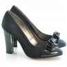 Zapatos elegantes de mujer 1226 charol negro+negro ante