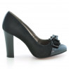 Zapatos elegantes de mujer 1226 charol negro+negro ante