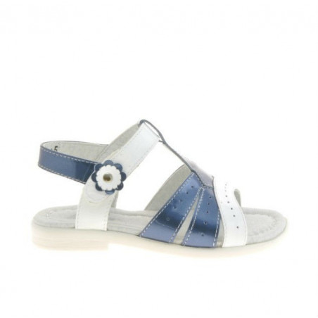 Sandalias para niños pequeños 18c charol índigo+blanco