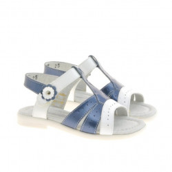 Sandalias para niños pequeños 18c charol índigo+blanco