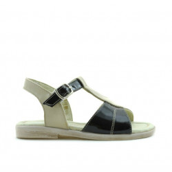 Sandalias para niños pequeños 40c charol beige+negro