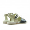 Sandalias para niños pequeños 40c charol beige+negro
