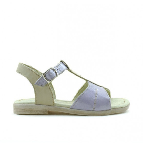 Sandalias niños pequeños 40c charol morado+beige