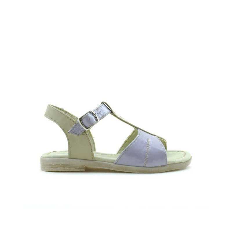 Sandalias niños pequeños 40c charol morado+beige