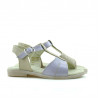 Sandalias niños pequeños 40c charol morado+beige