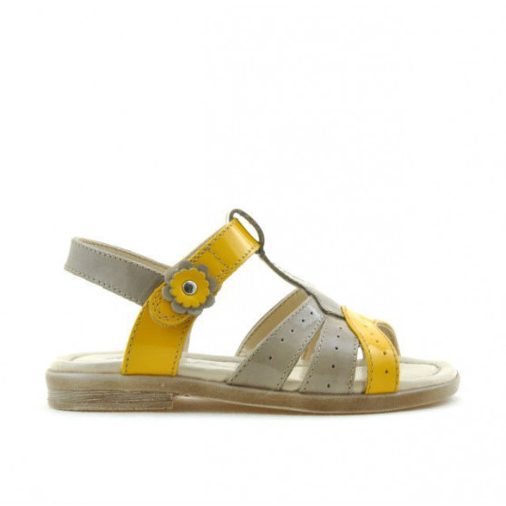 Sandalias para niños pequeños 18c charol capuchino+amarillo