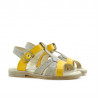Sandalias para niños pequeños 18c charol capuchino+amarillo