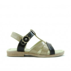 Sandalias para niños pequeños 18c charol beige+negro