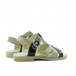Sandalias para niños pequeños 18c charol beige+negro