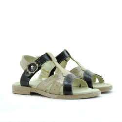 Sandalias para niños pequeños 18c charol beige+negro