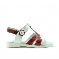 Sandalias niños pequeños 18c charol rojo+blanco