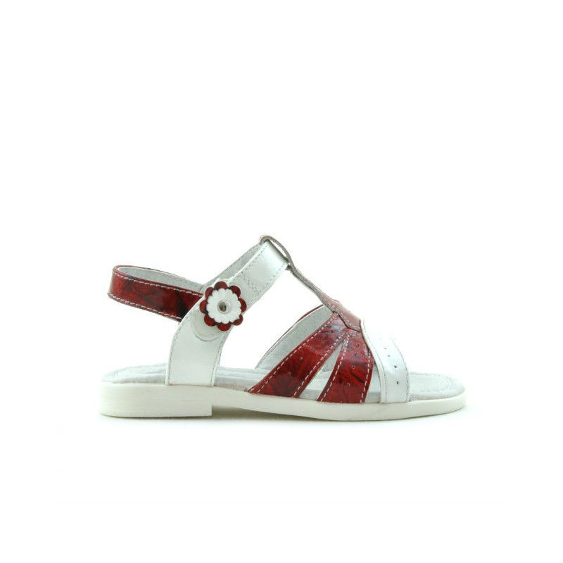 Sandalias niños pequeños 18c charol rojo+blanco