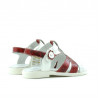 Sandalias niños pequeños 18c charol rojo+blanco