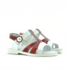 Sandalias niños pequeños 18c charol rojo+blanco