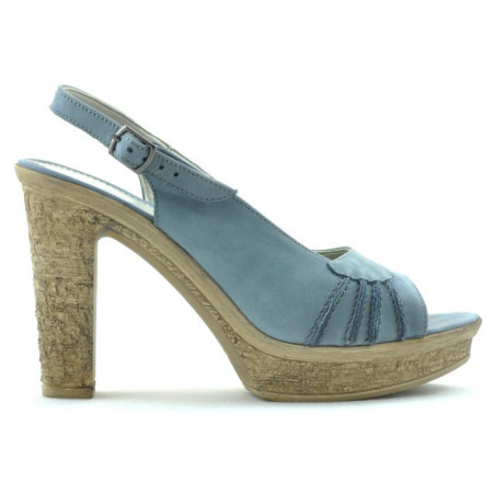 Sandalias de mujer 597 azul celeste de ante