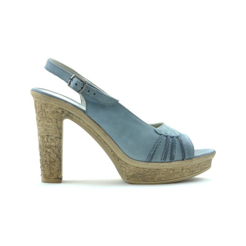 Sandalias de mujer 597 azul celeste de ante