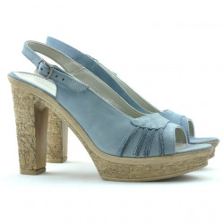 Sandalias de mujer 597 azul celeste de ante