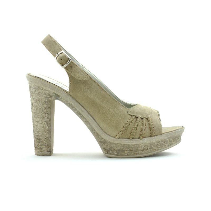 Sandalias de dama 597 arena velur