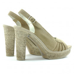 Sandalias de dama 597 arena velur