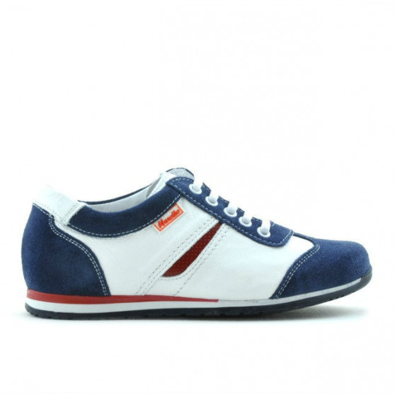 Zapatos para niños 136 índigo velur+blanco
