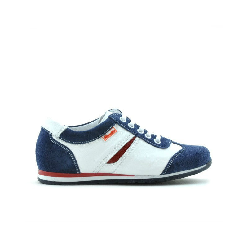 Zapatos para niños 136 índigo velur+blanco