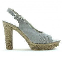Sandalias de mujer 597 gris claro de ante