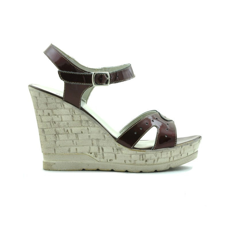 Sandalias mujer 5021 charol burdeos