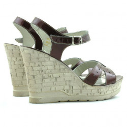 Sandalias mujer 5021 charol burdeos