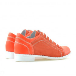 Zapatos para niños 122 rojo coral combinado