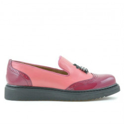 Zapatos casuales de mujer 659 charol fucsia combinado