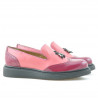Zapatos casuales de mujer 659 charol fucsia combinado