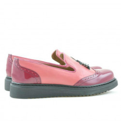 Zapatos casuales de mujer 659 charol fucsia combinado
