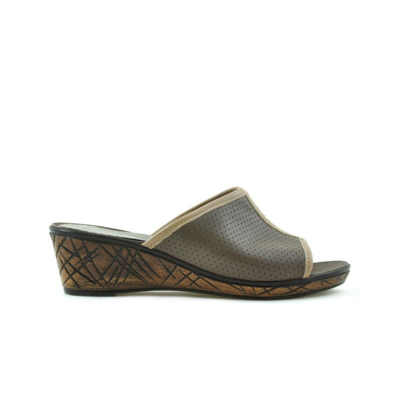 Sandalias de mujer 5004p capuchino perforado