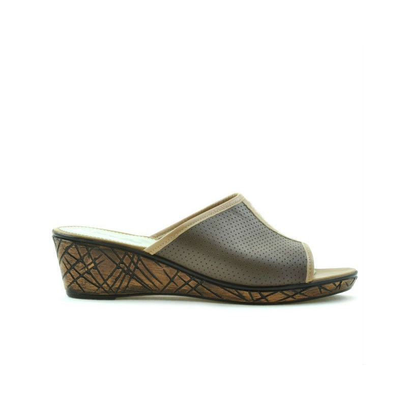 Sandalias de dama 5004m p capuchino combinado perforado