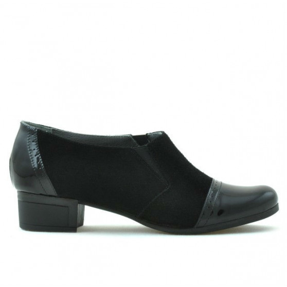 Zapatos casual de mujer 651 charol negro combinado