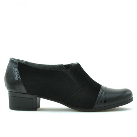Zapatos casual de mujer 651 charol negro combinado
