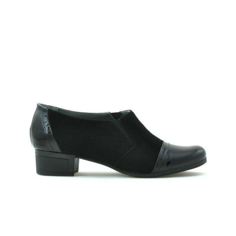 Zapatos casual de mujer 651 charol negro combinado