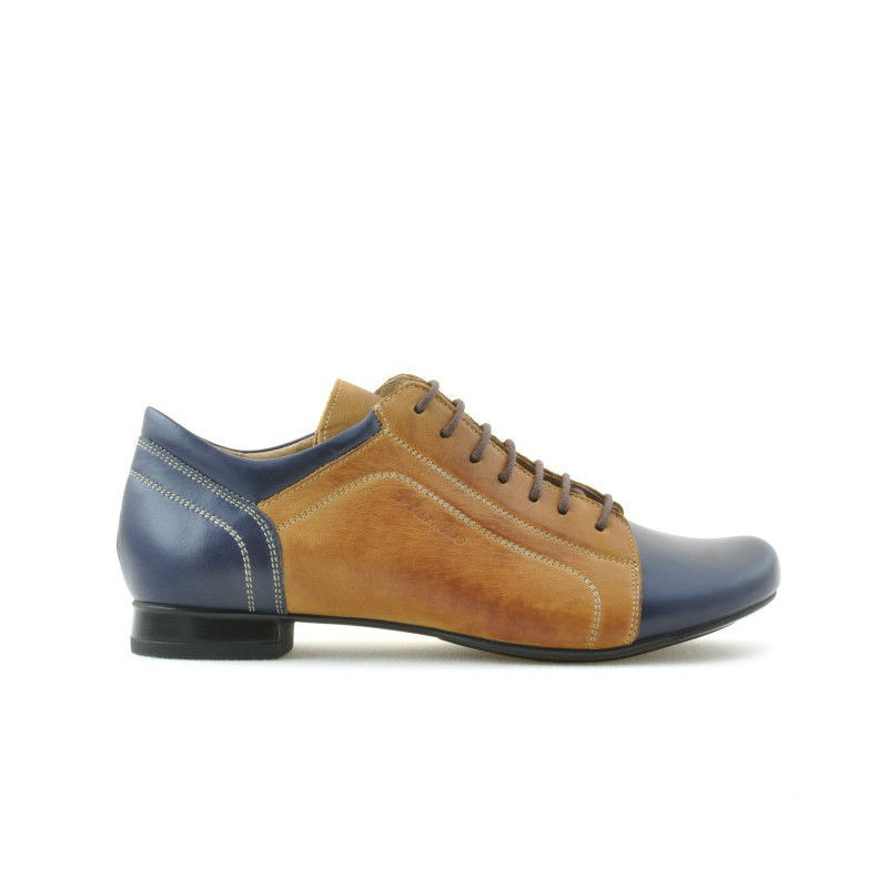 Zapatos casuales de mujer 645 índigo+marrón