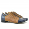 Zapatos casuales de mujer 645 índigo+marrón