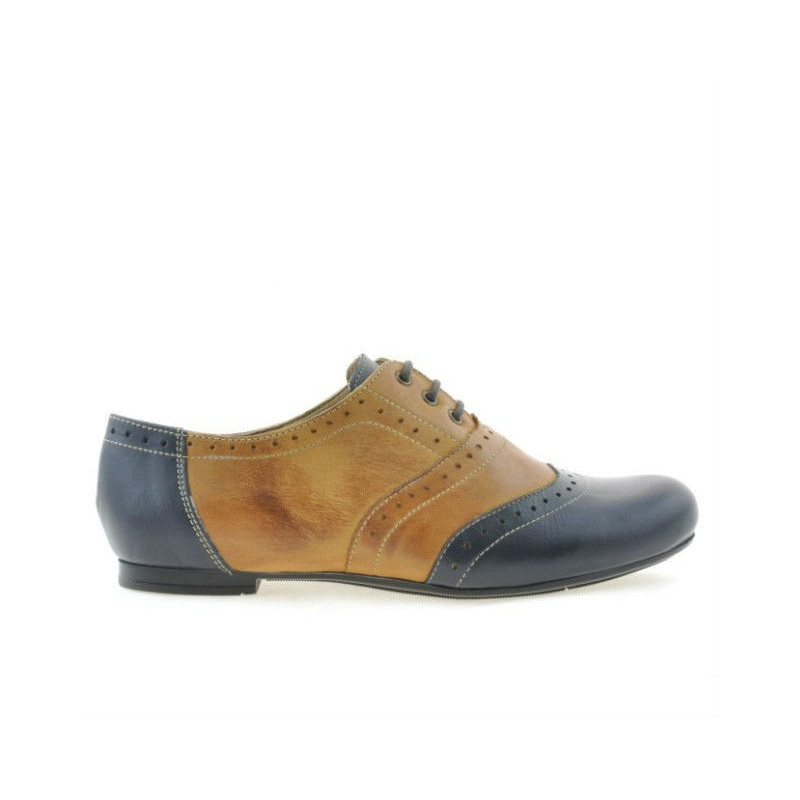 Zapatos casuales de mujer 186 índigo+marrón