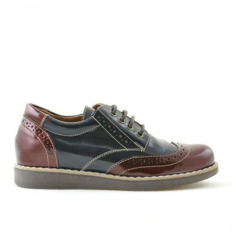 Zapatos para niños 154 charol burdeos combinado