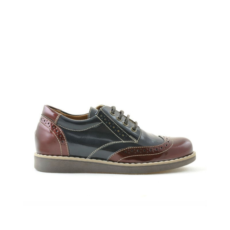 Zapatos para niños 154 charol burdeos combinado