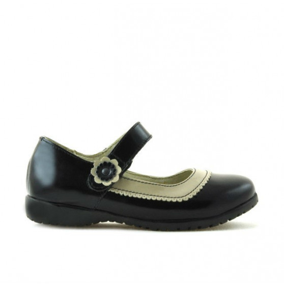 Zapatos para niños pequeños 19c charol negro+beige