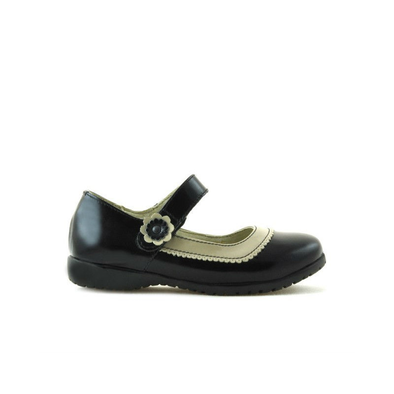 Zapatos para niños pequeños 19c charol negro+beige