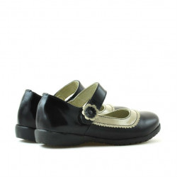 Zapatos para niños pequeños 19c charol negro+beige