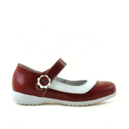 Zapatos para niños pequeños 19c charol rojo+blanco
