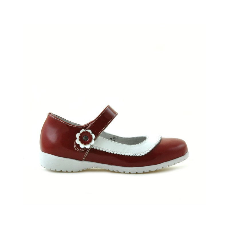 Zapatos para niños pequeños 19c charol rojo+blanco