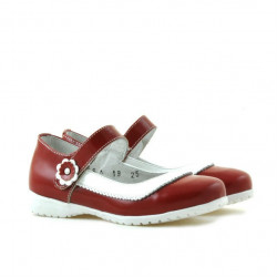 Zapatos para niños pequeños 19c charol rojo+blanco