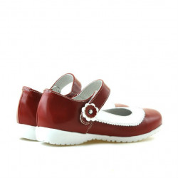Zapatos para niños pequeños 19c charol rojo+blanco