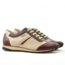 Zapatillas deportivas mujer 196 burdeos+beige